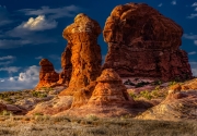 The "golden hour" in Arches National Park, Utah.